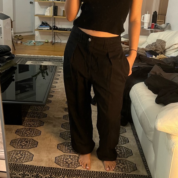 Rag & Bone Black Wide Leg Trousers - Picture 1 of 7